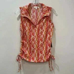 Kontrol Sleeveless Drawstring Ruched Blouse - Size L